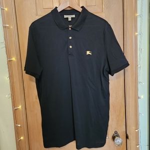 Burberry, Men's XL, Black Polo T Shirt